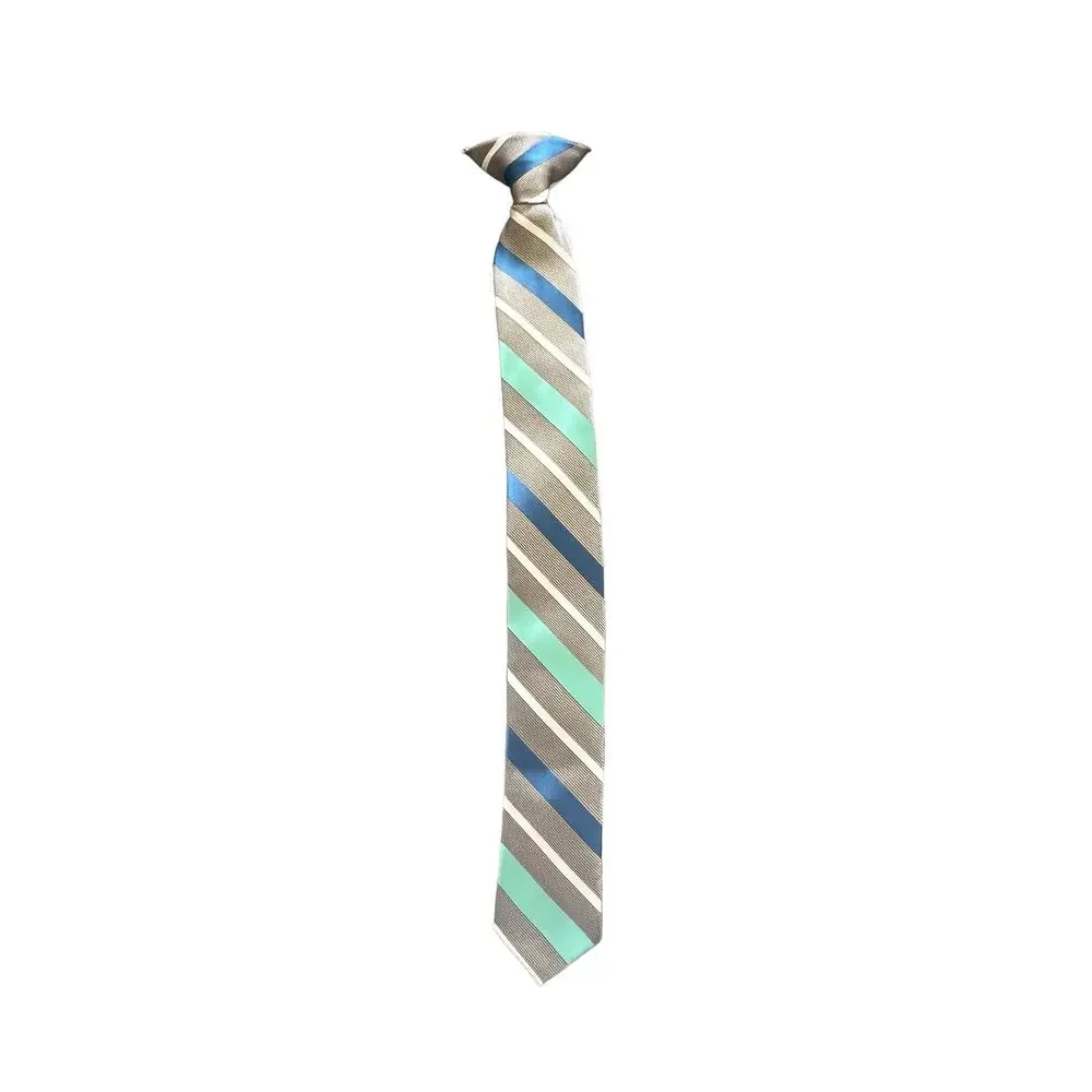 Bill Blass Essential ,George Boys Tie 3 Piece Red/ Gray Stripes, Paisley Blue